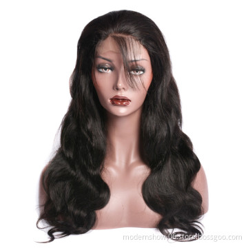 Full Cuticles Aligned Pre-Plucked Brazilian Virgin Human Hair Body Wave Lace Closure Wig with Baby Hair, Gluless Human Hair Wigs